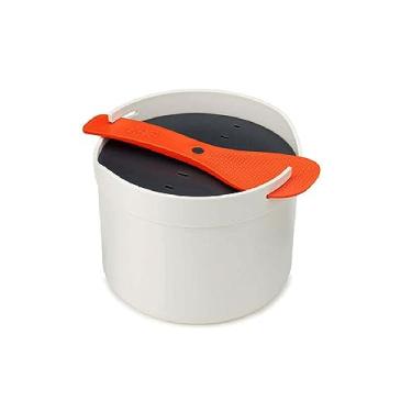 Imagem de Joseph Joseph M-Cuisine Panela de Arroz para Micro-ondas Vaporizador 2 Litros/8,5 Xícaras - Pedra/Laranja