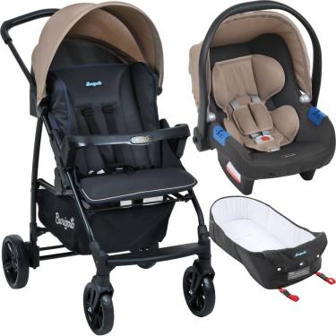 Imagem de Carrinho de Bebe com Bebe Conforto Moises Burigotto CZ Bege