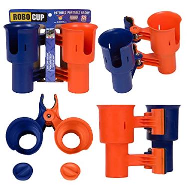 Imagem de ROBOCUP, (Azul marinho e laranja), melhor suporte de copo para bebidas, vara de pesca, barco, cadeira de praia, carrinho de golfe, cadeira de rodas, andador, baquetas de bateria, suporte de microfone