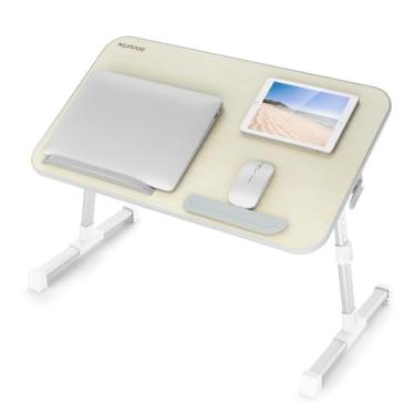 Imagem de Mesa de cama para laptop, suporte ajustável para laptop Nearpow, mesa de mesa portátil com pernas dobráveis, mesa de tablet dobrável para sofá - tamanho médio, Branco, Larger