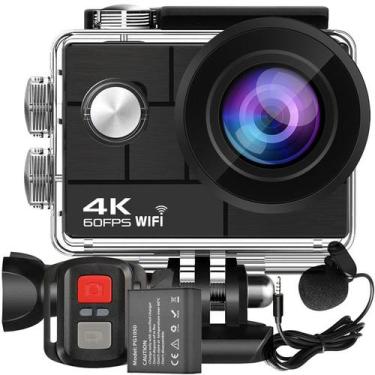 Imagem de Kit Câmera De Ação H9rs 4K + Bateria Extra Microfone Externo Estabiliz