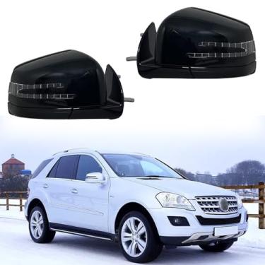Imagem de Espelho lateral de carro adequado para Mercedes Benz 2005-2011 W164 X164 ML GL Cl Conjunto de espelho retrovisor de porta lateral para Mercedes Benz acessórios dobráveis, aquecimento, luz de chão