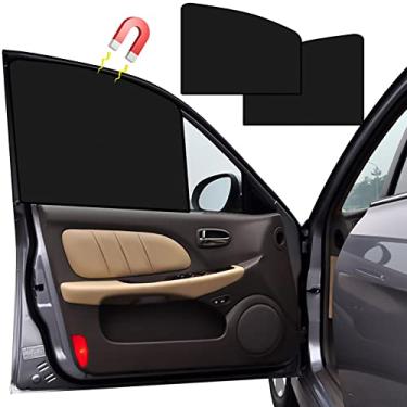Imagem de Sombra de janela de carro para bebê, 2 peças, bloqueador de sol, proteção UV para crianças, capa magnética para janela de bebê, ajuste universal para janela frontal lateral do carro