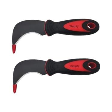 Imagem de Zimpty ZY325 Faca de linóleo para piso com lâmina de aço carbono endurecido SK-5 e cabo de borracha macia não pegajosa para cortar carpete, piso de vinil, faca laminada, linóleo, papel de parede (2)