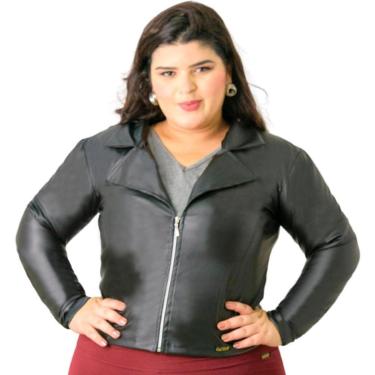 Imagem de Jaqueta Catwalk Couro Manga Longa Preto-Feminino