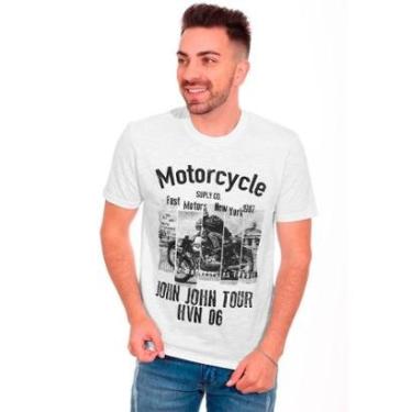 Imagem de Camiseta John John Masculina Motorcycle Suply Co. Branca-Masculino