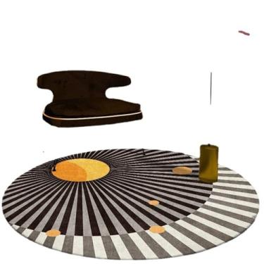 Imagem de Tapete redondo de veludo, cadeira giratória para computador de escritório, mesa de balanço, estudo, quarto, r3, 120x120cm