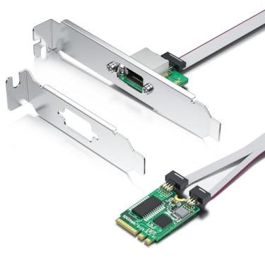 Imagem de Placa de rede Ethernet H!Fiber M.2 A+E Key 2,5G, controlador Realtek RTL8125, porta RJ45 única de 10/100/1000/2500 Mbps, PCIe X1, com cabo de 0,18 m, placa de rede de 2,5 Gigabit para Windows/Windows