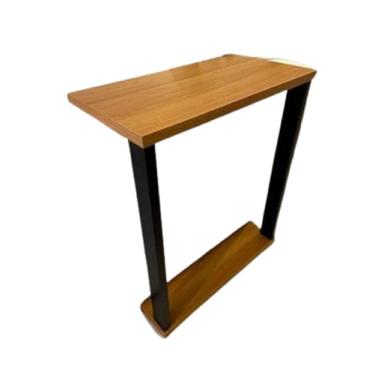 Imagem de Mesa Lateral para Sofá Design Industrial 100% MDF Cor: Freijó com Preto Fosco