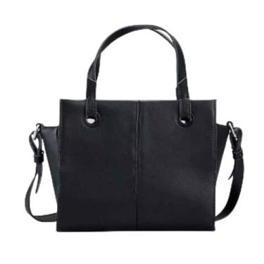 Imagem de Bolsa de Couro Transversal Preta Pequena