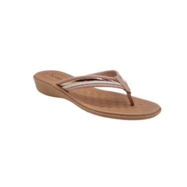 Imagem de Sandália Beira Rio Rasteirinha Feminina Tira Ouro do-Feminino