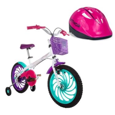Imagem de Bicicleta Infantil, Ceci, Aro 16, Caloi, Capacete Rosa