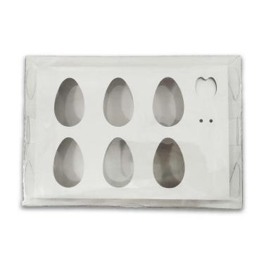 Imagem de 20 caixas para 6 mini ovo de colher 50g, em acetato, páscoa
