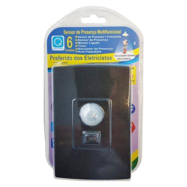 Imagem de Sensor de presença embutir com tecla qi6m preto