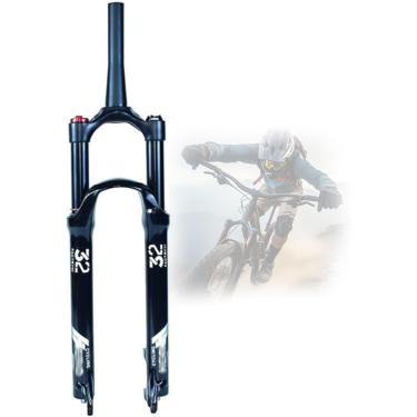 Imagem de Garfos de suspensão a ar de 26/27,5/29 pol., liga leve, freio a disco de liberação rápida de viagem de 140 mm com garfo de bicicleta de montanha de círculo de viagem, trava manual cônica, 27