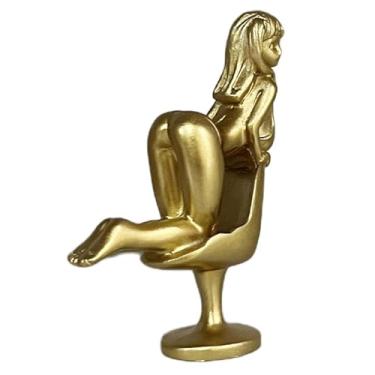 Imagem de Estátua feminina, esculturas femininas sexy de resina ajoelhadas em uma cadeira | Decoração de mesa de arte, decoração exclusiva de sala de casa, estátua de corpo feminino, enfeites de mesa de