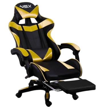 Imagem de Cadeira Gamer Giratória Nsx Reclinável Estofado Dourada Cour