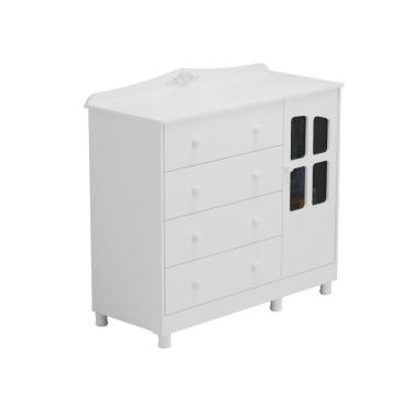 Imagem de Comoda Bebe Moveis Peroba Provençal Elo 04 gav 01 pt MDF