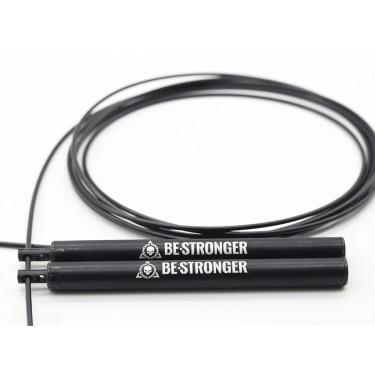 Imagem de Corda de Pular Alumínio Ajustável Speed Rope Be Stronger Preto-Unissex