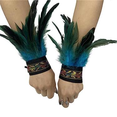 Imagem de Pulseiras de penas, 1 par de algemas de pulso de penas, pulseiras de tapa de penas, decoração de pulseira, fantasia, festa à fantasia/421