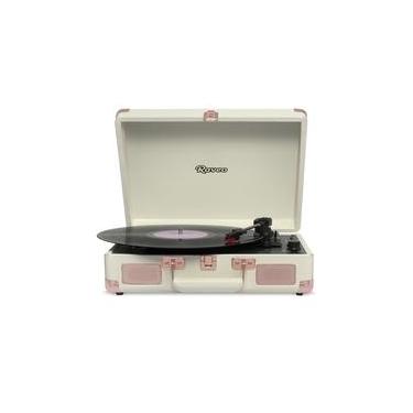Imagem de Toca Discos Vitrola Raveo Sonetto - Bluetooth, MP3, USB Reproduz e Grava, Aux. 10W RMS Rose Gold