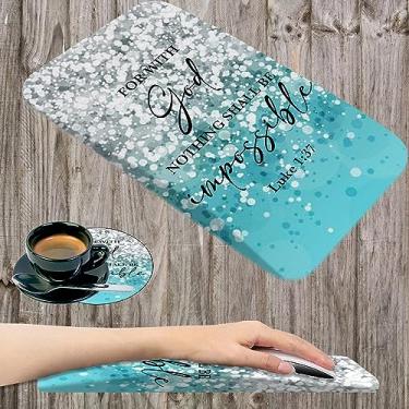 Imagem de RVHOEZZM Mouse pad ergonômico, suporte de pulso, mouse pad de gel de espuma de memória, alívio da dor e base de poliuretano antiderrapante, mouse sem fio para computador de escritório e almofada de