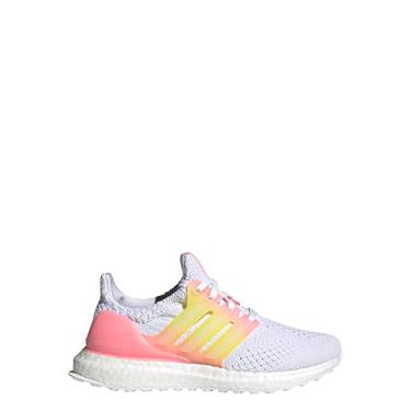 Imagem de adidas Tênis de corrida unissex Ultraboost 5.0 DNA (criança grande), Branco/Branco/Rosa, 20