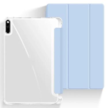 Imagem de Capa inteligente para tablet Lenovo Tab M11 TB330FU P11 TB-J606 J607 J616 P11 Pro TB-J706 J716 com capa para porta-lápis (azul claro, TB-125F 128F)