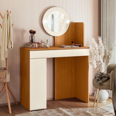 Imagem de Penteadeira Camarim 1 Gaveta Aurea Cinamomo/Off White