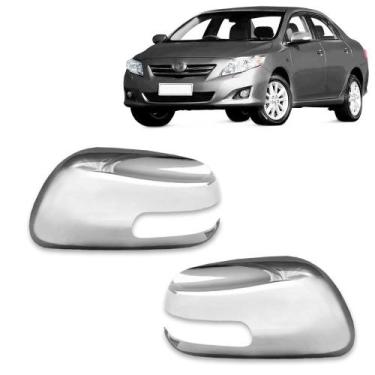 Imagem de Par Aplique Cromado para Capa Retrovisor Corolla 2009 2010 2011 2012 2