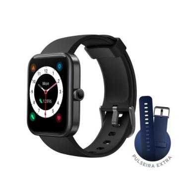 Imagem de SmartWatch KaBuM! smart 700, Preto, Pulseira Extra Azul Escuro, Compat