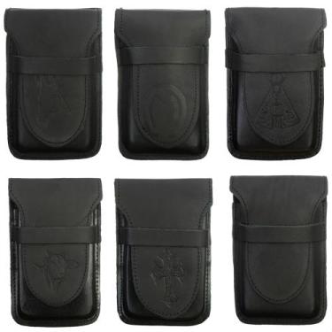 Imagem de Kit 10 Bainhas Para Celular Em Couro Legitimo - Club21 Country, Preto,