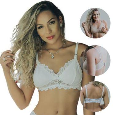 Imagem de Kit 2 Soutien Amamentacao Renda+3 Sutia Gestante Microfibra - Sou Gata
