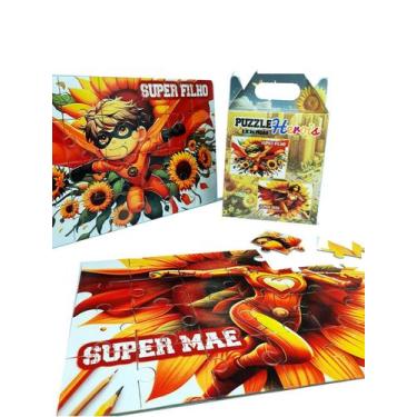Imagem de Kit Quebra-cabeça 60 peças para crianças Super Mãe e Super Filho - Col