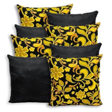 Imagem de Kit 8 Capas de Almofada 40x40cm Gorgurinho - RAFALORO, FLORAL PRETA