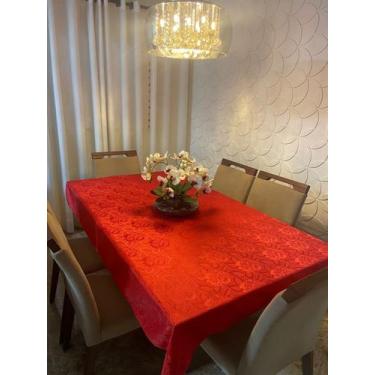 Imagem de Toalha de Mesa Jacquard Luxo 6 Lugares 2,00x1,40 para Cozinha premium 