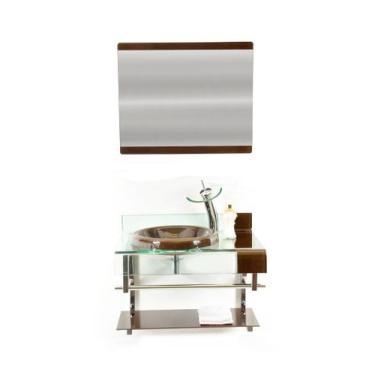 Imagem de Gabinete Vidro Banheiro Estilo Choppin Inox Cores - Cubas e Gabinetes,