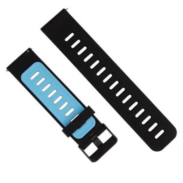 Imagem de Pulseira Color Compatível QCY Watch GTS e GTC - Poolsy, Preta/Azul