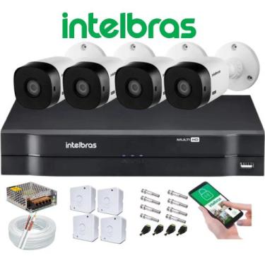 Imagem de Kit Cftv Intelbras 4 Cameras Segurança Vhl 1120b dvr 4ch full hd ip+4 