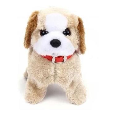 Imagem de Cachorro Pelúcia Pula E Salta Anda Late Som Brinquedo Pilha - Elite