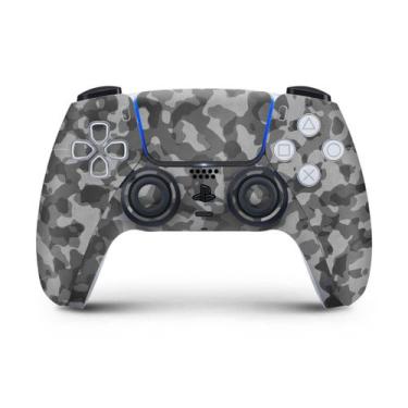 Imagem de Adesivo Compatível PS5 Controle Playstation 5 Skin - Camuflado Cinza -