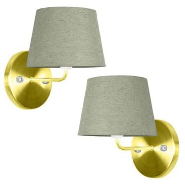 Imagem de Kit 2 Arandela Dourado De Cupula Tradicional Cinza Escuro - MARRYLUZ