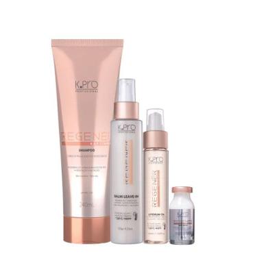 Imagem de Kit K.Pro Profissional Regenér Shampoo Leave-in Oil e Ampola (4 produt