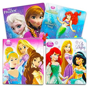 Imagem de Bendon Disney Frozen Princess Board Book Set Storybook Set Featuring Anna, Elsa, Belle, Ariel, Cinderella, and More