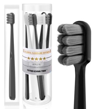 Imagem de Escovas de dentes extra macias para adultos – Pacote com 6 escovas de dentes extra macias para gengivas sensíveis, projetada para sangramento e irritação nas gengivas, embalagem com 6, embalagem