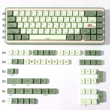Imagem de Teclas Matcha Teclas PBT 124 Teclas Dye Sub XDA Perfil Kecyaps Apto para GK61/RK61/Anne Pro 2 Cherry Mx Teclas Mecânicas (Teclas japonesas)