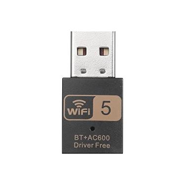 Imagem de Placa de rede sem fio WiFi+BT 2 em 1 600 Mbps 2,4 GHz+5 GHz Dual Frequency USB Placa de rede sem fio Mini adaptador BT para PC Laptop