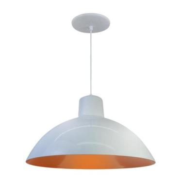 Imagem de Kit 12 Luminária Pendente Chinesa 33cm Interior Laranja Com Fiação 110