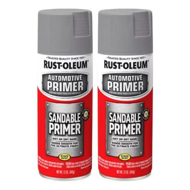 Imagem de Kit 2 Primer Lixável Cinza Fosco Spray Automotivo Carro Rust Oleum