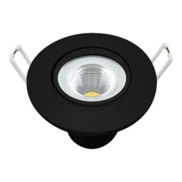 Imagem de Kit 5 Spot Led 5w Redondo Embutir Branco Frio 9x9cm Preto - Avant